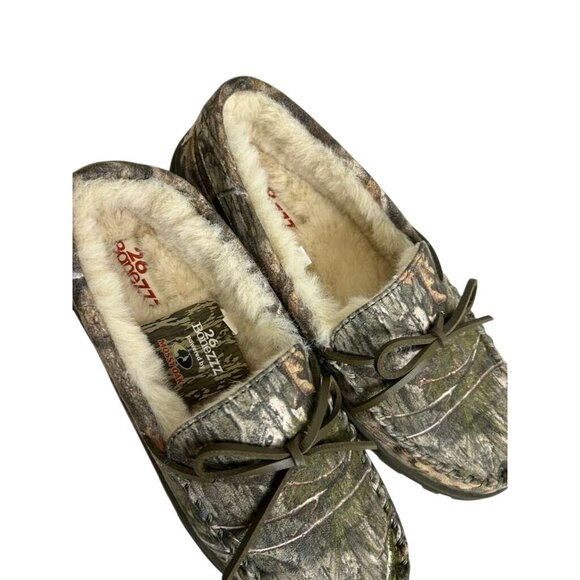 New With Box 26 BoneZZZ Mens Size 10 Camouflage Faux Fur Lined Moccasin Slippers - Picture 6 of 12